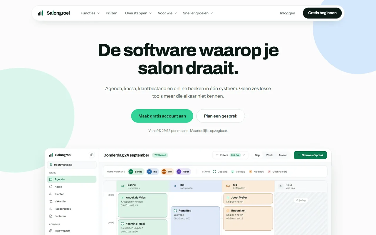 Homepage van Salongroei